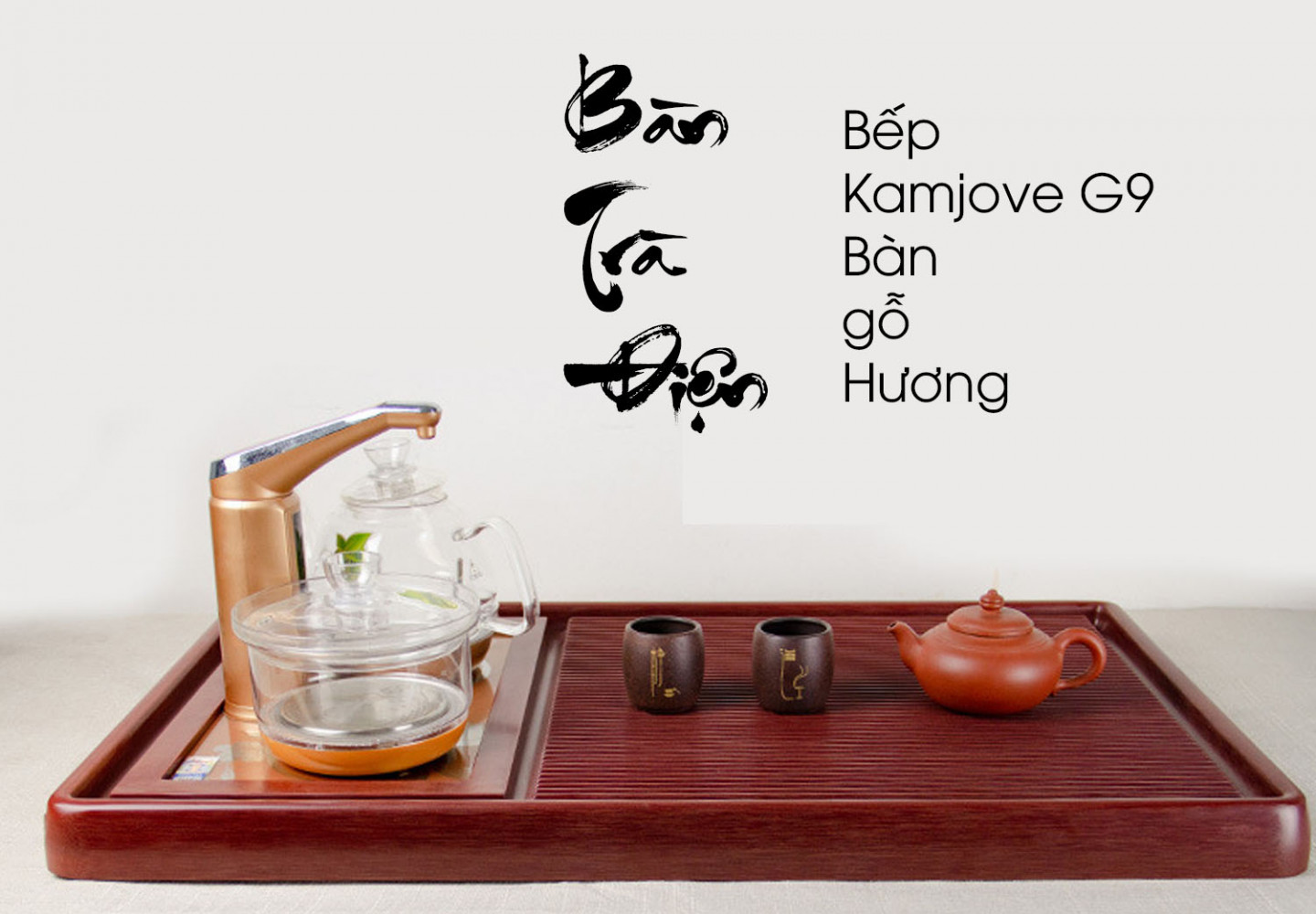 Banner bàn trà điện cao cấp